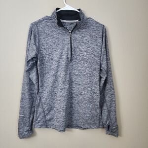 Nike size M Dri fit gray 1/4 zip running top jacket lightweight.  Thumb holes